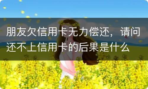 朋友欠信用卡无力偿还，请问还不上信用卡的后果是什么