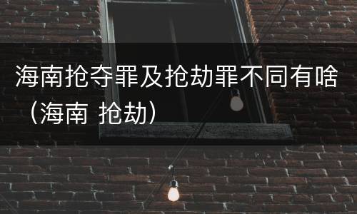 海南抢夺罪及抢劫罪不同有啥（海南 抢劫）