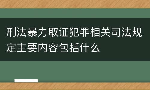 刑法暴力取证犯罪相关司法规定主要内容包括什么