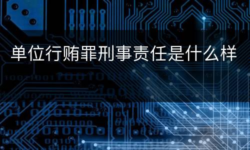 单位行贿罪刑事责任是什么样