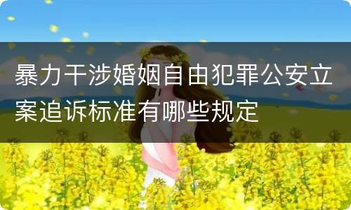 暴力干涉婚姻自由犯罪公安立案追诉标准有哪些规定
