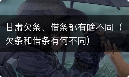 甘肃欠条、借条都有啥不同（欠条和借条有何不同）