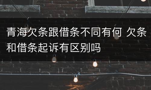 青海欠条跟借条不同有何 欠条和借条起诉有区别吗