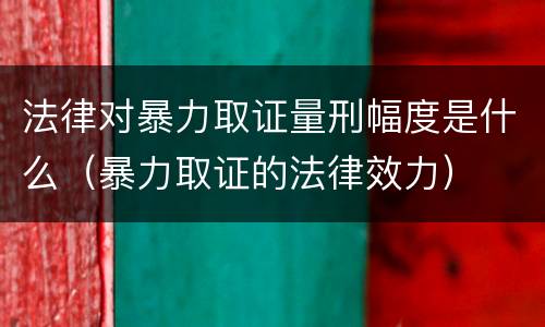 法律对暴力取证量刑幅度是什么（暴力取证的法律效力）