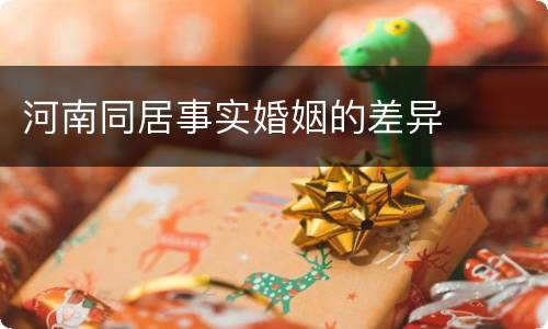 河南同居事实婚姻的差异