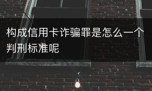 构成信用卡诈骗罪是怎么一个判刑标准呢