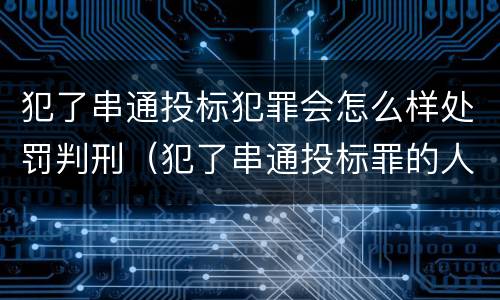 犯了串通投标犯罪会怎么样处罚判刑（犯了串通投标罪的人还能投标吗）