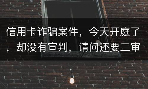 信用卡诈骗案件，今天开庭了，却没有宣判，请问还要二审吗，或者什么时候能判决