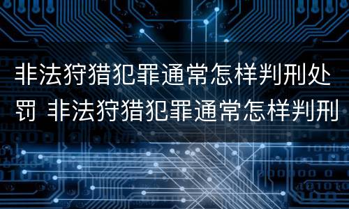 非法狩猎犯罪通常怎样判刑处罚 非法狩猎犯罪通常怎样判刑处罚的