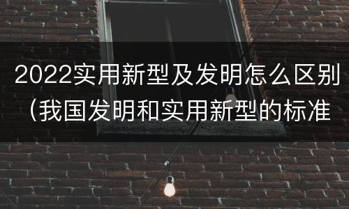 2022实用新型及发明怎么区别（我国发明和实用新型的标准）