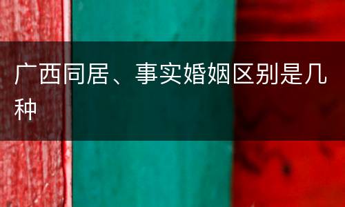 广西同居、事实婚姻区别是几种
