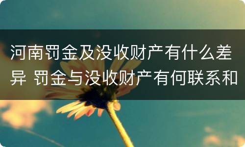 河南罚金及没收财产有什么差异 罚金与没收财产有何联系和区别?