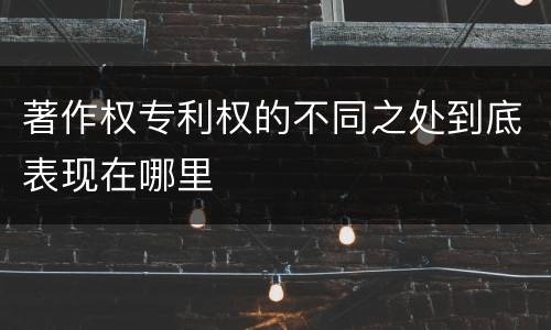 著作权专利权的不同之处到底表现在哪里