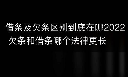 借条及欠条区别到底在哪2022 欠条和借条哪个法律更长