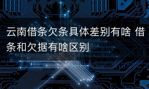 云南借条欠条具体差别有啥 借条和欠据有啥区别