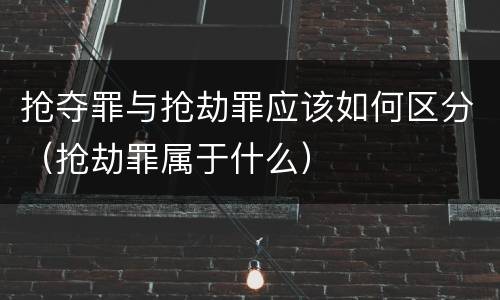 抢夺罪与抢劫罪应该如何区分（抢劫罪属于什么）