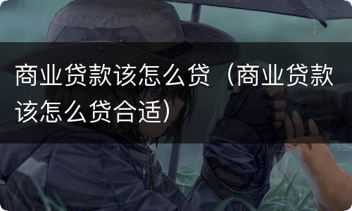 商业贷款该怎么贷（商业贷款该怎么贷合适）