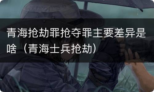 青海抢劫罪抢夺罪主要差异是啥（青海士兵抢劫）