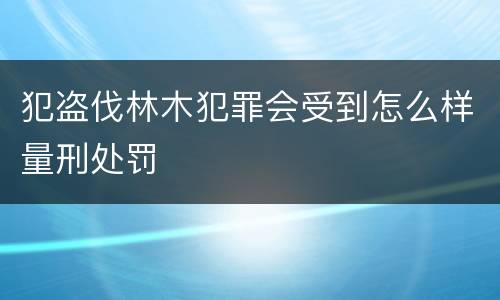 犯盗伐林木犯罪会受到怎么样量刑处罚