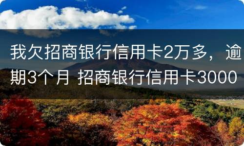 我欠招商银行信用卡2万多，逾期3个月 招商银行信用卡3000逾期两个月