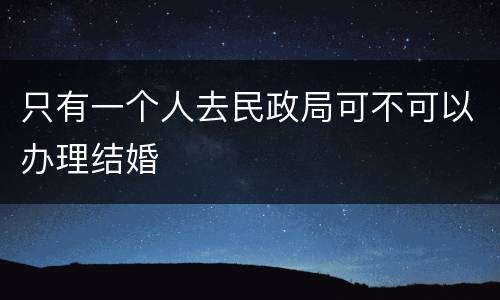 只有一个人去民政局可不可以办理结婚