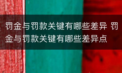 罚金与罚款关键有哪些差异 罚金与罚款关键有哪些差异点