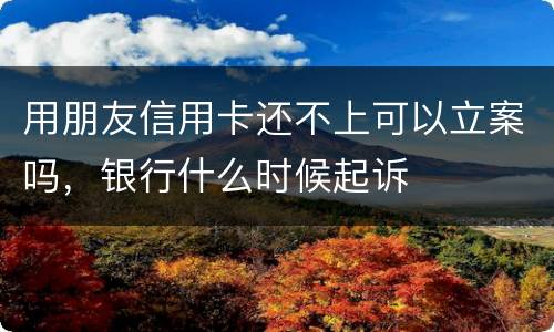 用朋友信用卡还不上可以立案吗，银行什么时候起诉