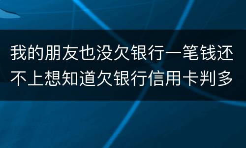 我的朋友也没欠银行一笔钱还不上想知道欠银行信用卡判多少年