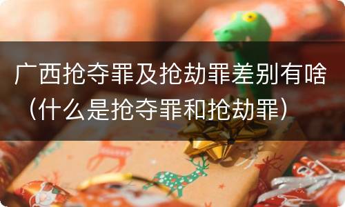广西抢夺罪及抢劫罪差别有啥（什么是抢夺罪和抢劫罪）