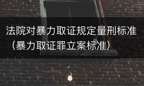 法院对暴力取证规定量刑标准（暴力取证罪立案标准）