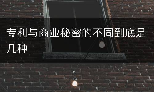 专利与商业秘密的不同到底是几种