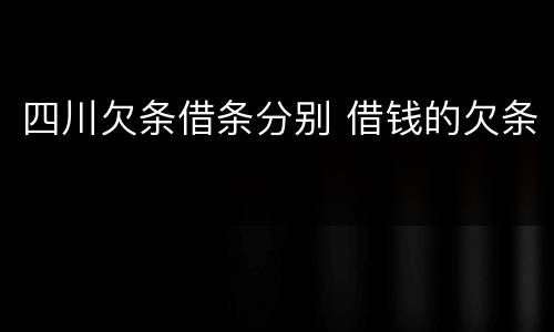 四川欠条借条分别 借钱的欠条