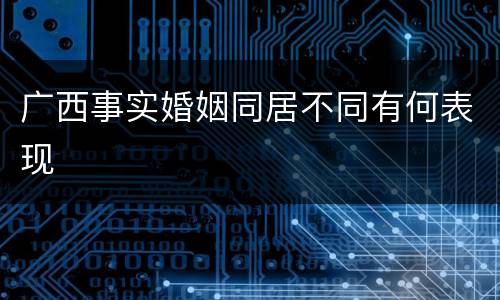 广西事实婚姻同居不同有何表现