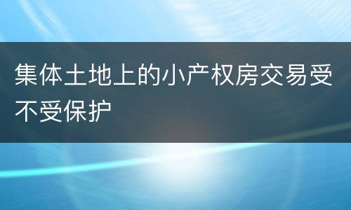 集体土地上的小产权房交易受不受保护