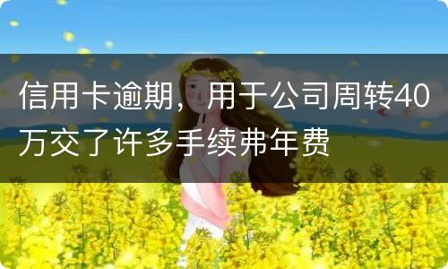 信用卡逾期，用于公司周转40万交了许多手续弗年费