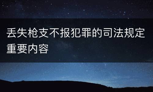 丢失枪支不报犯罪的司法规定重要内容