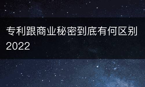专利跟商业秘密到底有何区别2022
