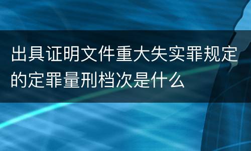 出具证明文件重大失实罪规定的定罪量刑档次是什么