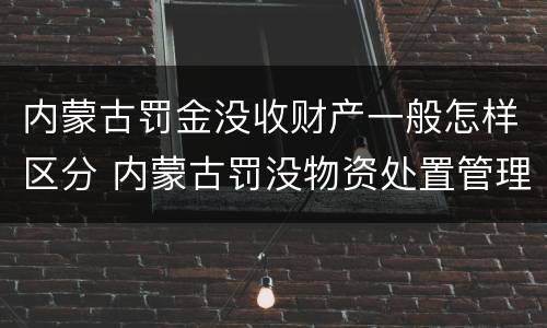 内蒙古罚金没收财产一般怎样区分 内蒙古罚没物资处置管理办法