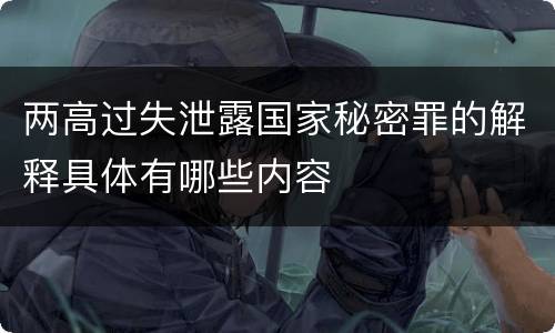 两高过失泄露国家秘密罪的解释具体有哪些内容