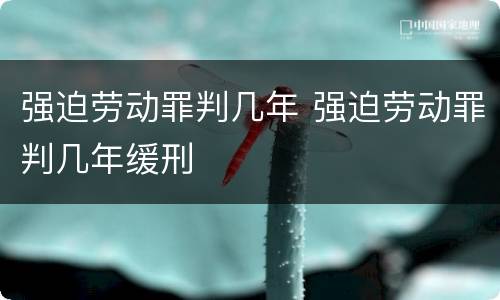 强迫劳动罪判几年 强迫劳动罪判几年缓刑