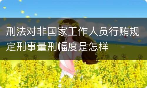刑法对非国家工作人员行贿规定刑事量刑幅度是怎样