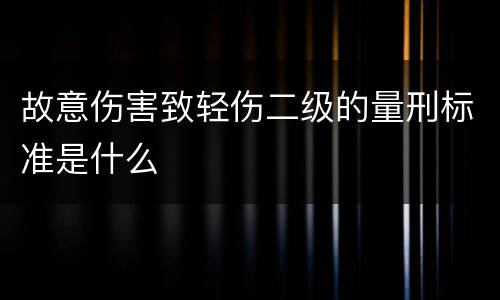 故意伤害致轻伤二级的量刑标准是什么
