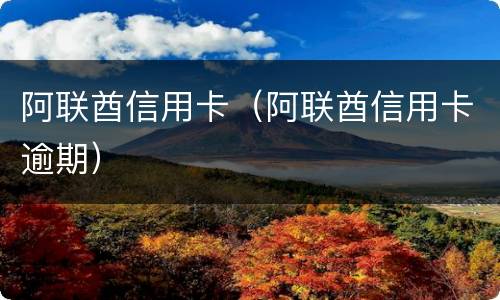 阿联酋信用卡（阿联酋信用卡逾期）