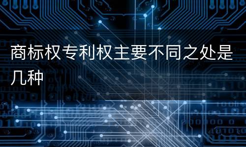 商标权专利权主要不同之处是几种