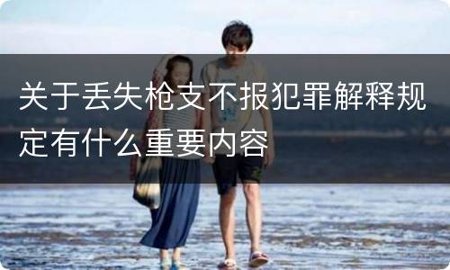 关于丢失枪支不报犯罪解释规定有什么重要内容