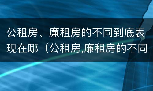 公租房、廉租房的不同到底表现在哪（公租房,廉租房的不同到底表现在哪里）