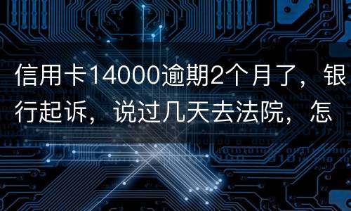 信用卡14000逾期2个月了，银行起诉，说过几天去法院，怎么办