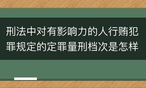 刑法中对有影响力的人行贿犯罪规定的定罪量刑档次是怎样的