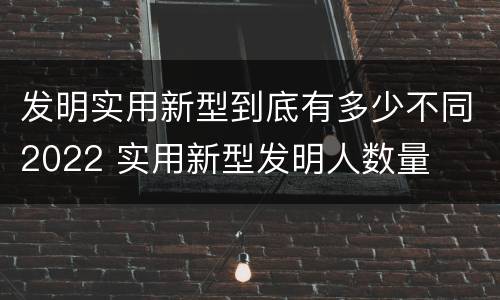 发明实用新型到底有多少不同2022 实用新型发明人数量